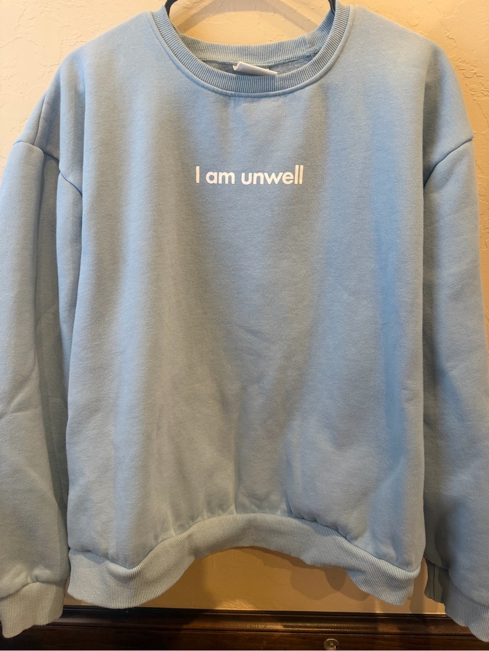 Light Blue Barstool Sports "I am Unwell" Crewneck Women’s Sweatshirt
